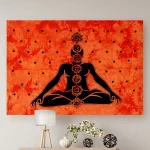 Indian Orange Tapestry Cotton Poster