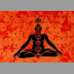 Indian Orange Tapestry Cotton Poster - Image 2