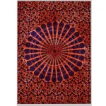 Indian Orange Tie Dye Mandala Tapestry