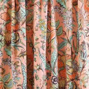 Indian Pink Floral Print Cotton Running Fabric - Image 3