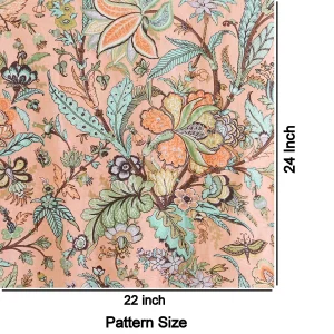 Indian Pink Floral Print Cotton Running Fabric - Image 5