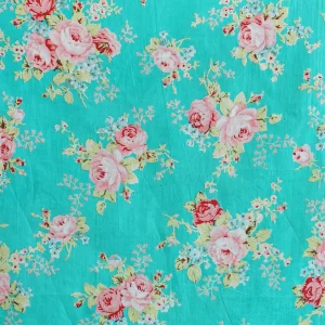 Indian Running Green Floral Print Cotton Fabric For Women - Image 4