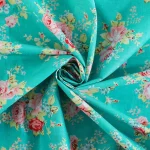 Indian Running Green Floral Print Cotton Fabric For Women