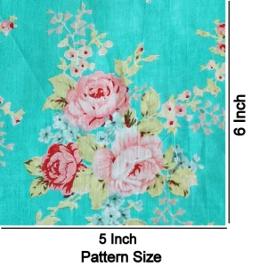 Indian Running Green Floral Print Cotton Fabric For Women - Image 5