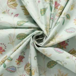 Indian Sewing Cotton Fabric Green Floral Printed