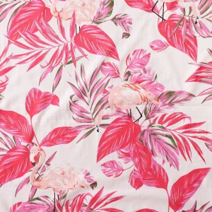Indian Sewing Cotton Fabric Pink Flamingo Printed - Image 4