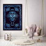Indian Skull Mandala Printed Tapestry