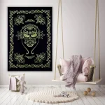 Indian Skull Skelton Mandala Wall Hanging