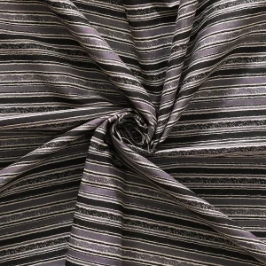 Indian Stripe Print Dress Fabric Black - Image 3