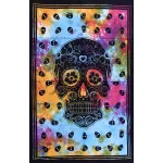 Indian Tie Dye Human Skull Print Tapestry - Image 2