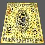 Indian Yellow Om Buddha Print Cotton Tapestry - Image 3