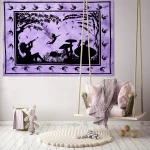 Indien Cotton Fairy Dorm Tapestry Purple Color