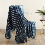 Indigo Mudcloth Throw Home Sofa Decor Arrow Stripes Print