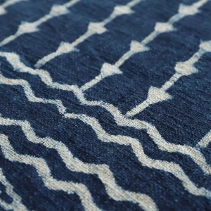 Indigo Mudcloth Throw Home Sofa Decor Arrow Stripes Print - Image 4