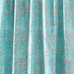 Loose Swing Dressmaking Cotton Fabric Turquoise Floral - Image 3