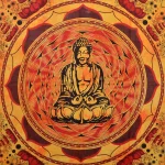 Lotus Buddha Printed Cotton Twin Wall Hanging - Image 2