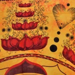 Lotus Buddha Printed Cotton Twin Wall Hanging - Image 4