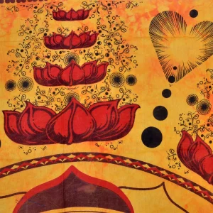 Lotus Buddha Printed Cotton Twin Wall Hanging - Image 4