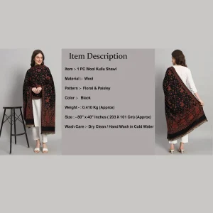 Luxury Black Pashmina Shawl Great Gifting For Mom - Image 7
