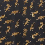 Luxury Black Tiger Printed Pure Cotton Fabric - Image 4