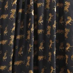 Luxury Black Tiger Printed Pure Cotton Fabric - Image 3