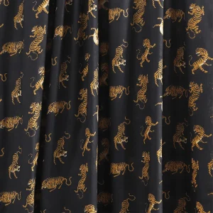 Luxury Black Tiger Printed Pure Cotton Fabric - Image 3