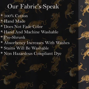 Luxury Black Tiger Printed Pure Cotton Fabric - Image 6