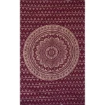 Maroon Gold Ombre Mandala Printed Beach Throw - Image 2