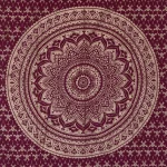 Maroon Gold Ombre Mandala Printed Beach Throw - Image 3