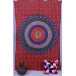 Maroon Mandala Printed Cotton Wall Hanging Tapestry