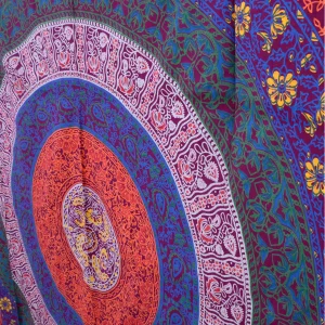 Maroon Mandala Printed Cotton Wall Hanging Tapestry - Image 4