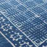 Mud Cloth Sofa Throw Blue Handloom Travel Blanket - Image 4