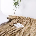 Mud Cloth Throw Indian Brown Beige Floral Print Sofa Throw - Image 4