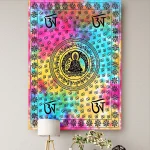 Multi Color Buddha Print Cotton Tapestry