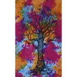 Multi Color Tree of Life Tie Dye Printed Bedsheet - Image 2