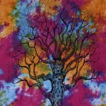Multi Color Tree of Life Tie Dye Printed Bedsheet - Image 3