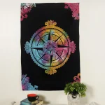 Multi Compass Mandala Cotton Tapestry
