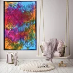 Multi Elephant Flower Tay Dye Print Wall Hanging