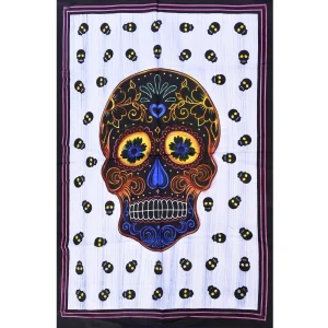 Multi Skull Hand Painted Poster Small Table Cover - Image 2