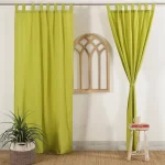 Neon Green Indian Tab Top Blackout Curtains Set