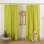 Neon Green Indian Tab Top Blackout Curtains Set - Image 2
