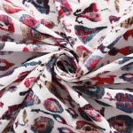 New White Abstract Print Running Loose Cotton Fabric - Image 3