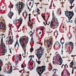 New White Abstract Print Running Loose Cotton Fabric - Image 4