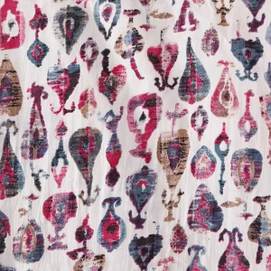 New White Abstract Print Running Loose Cotton Fabric - Image 4