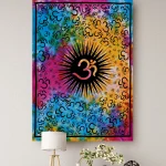 Om Mandala Tapestry Large Indian Wall Hanging