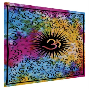 Om Mandala Tapestry Large Indian Wall Hanging - Image 3