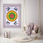 Om Mandala Wall Hanging Cotton Tapestry