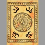 Om Mandala Wall Hanging Indian Yellow Tapestry - Image 2