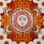 Orange Burning Sun Printed Pure Cotton Tapestry - Image 3