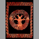 Orange Celtic Tree Of Life Print Tapestry - Image 2